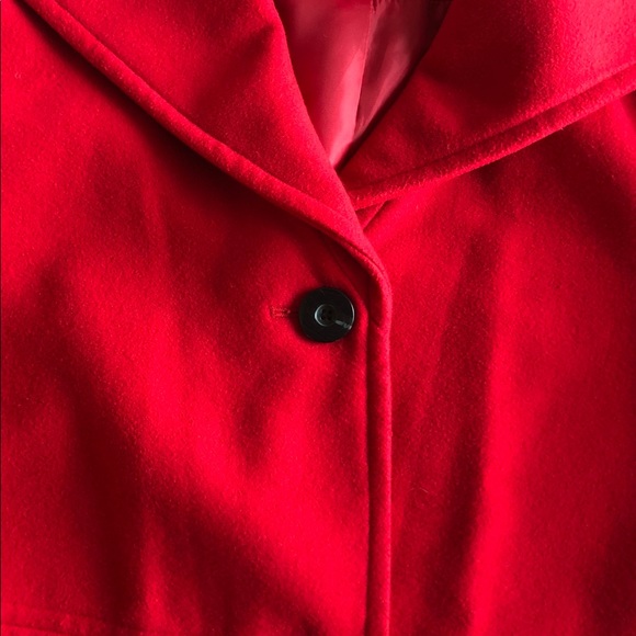 JM Collection Classic Red Wool Style Coat Size XL - Picture 4 of 6